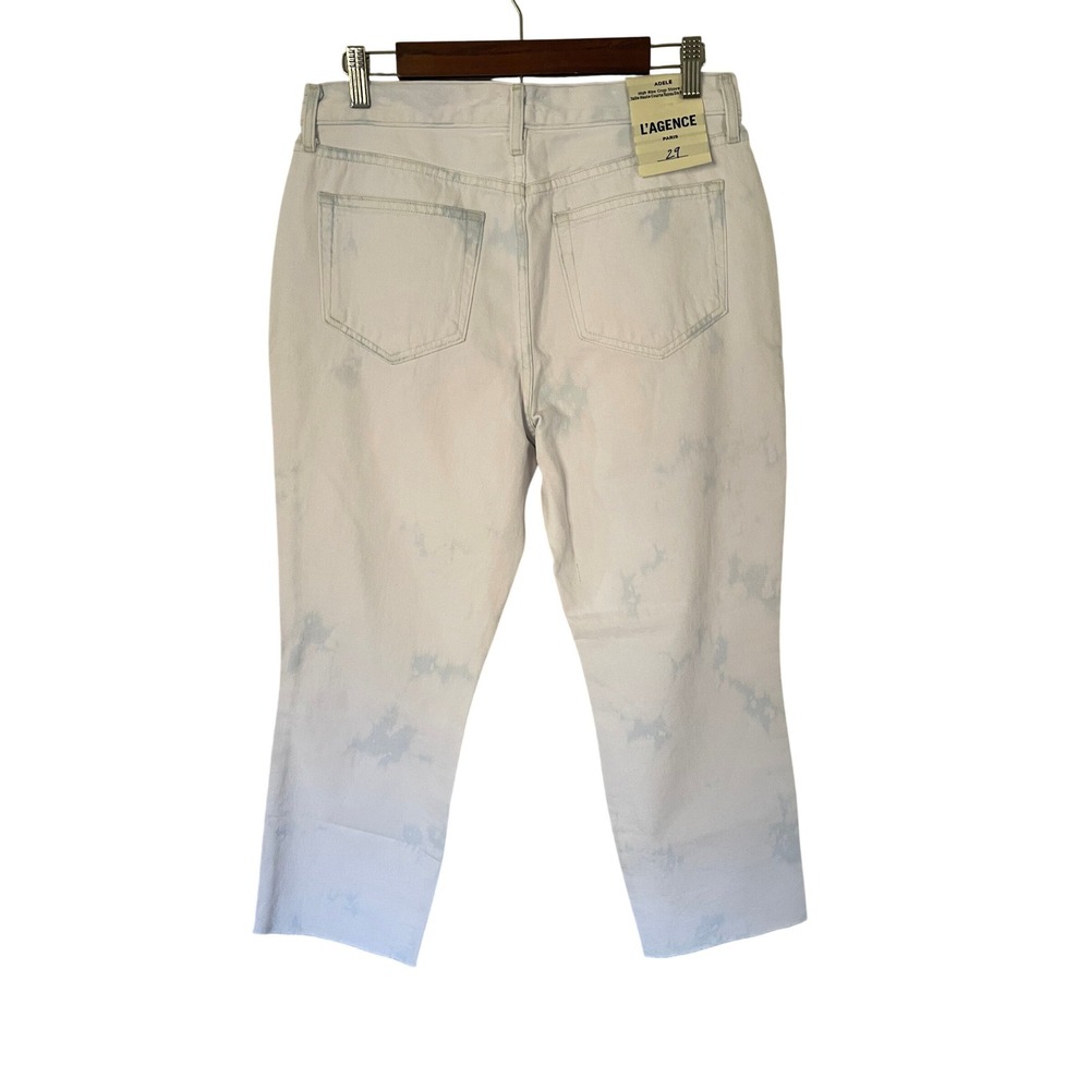 LAGENCE Adele High Rise Crop Stove Pipe Jeans Bleached Distressed Size 29 New - Picture 3 of 8
